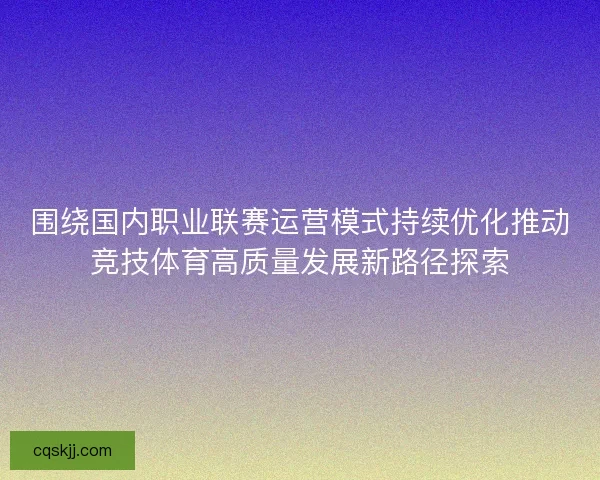 围绕国内职业联赛运营模式持续优化推动竞技体育高质量发展新路径探索